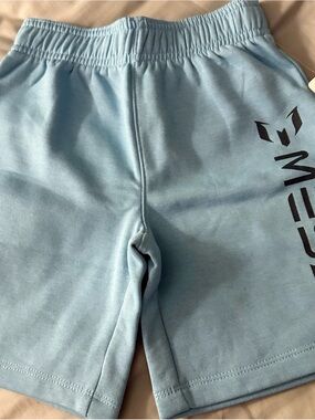 Kids Light Blue Athletic Shorts with Side Graphic
